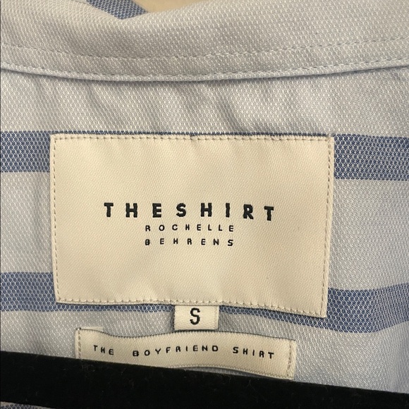 The Shirt by Rochelle Behrens Blue Stripe The Boyfriend Button Down Shirt - Picture 3 of 7